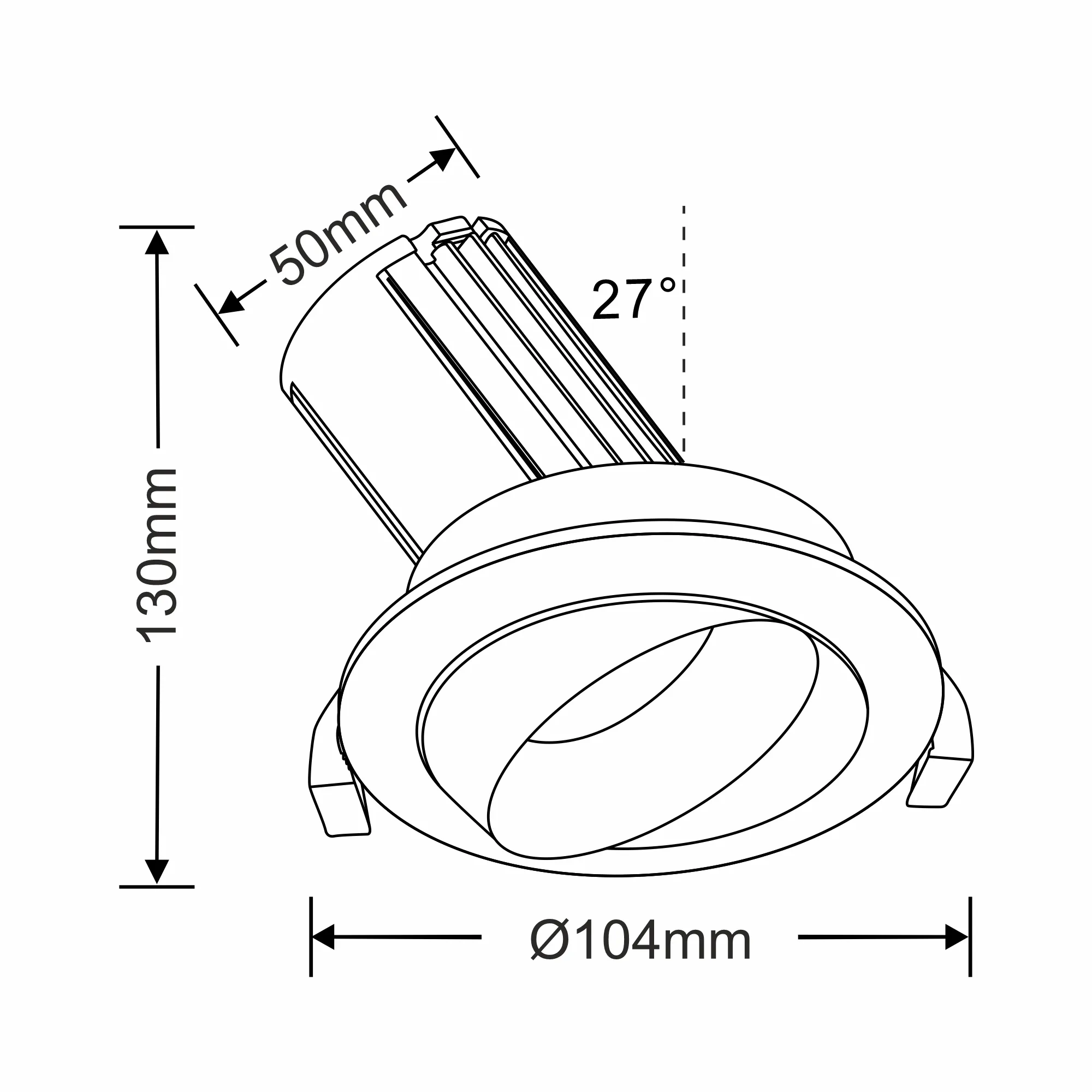 Bonia 10 Dimmable Tridonic 10W 631lm 2700K 36°, White/Silver 27° Angled Round Downlight , NO DRIVER REQUIRED, 5yrs Warranty DM201152  Dlux Bonia 10